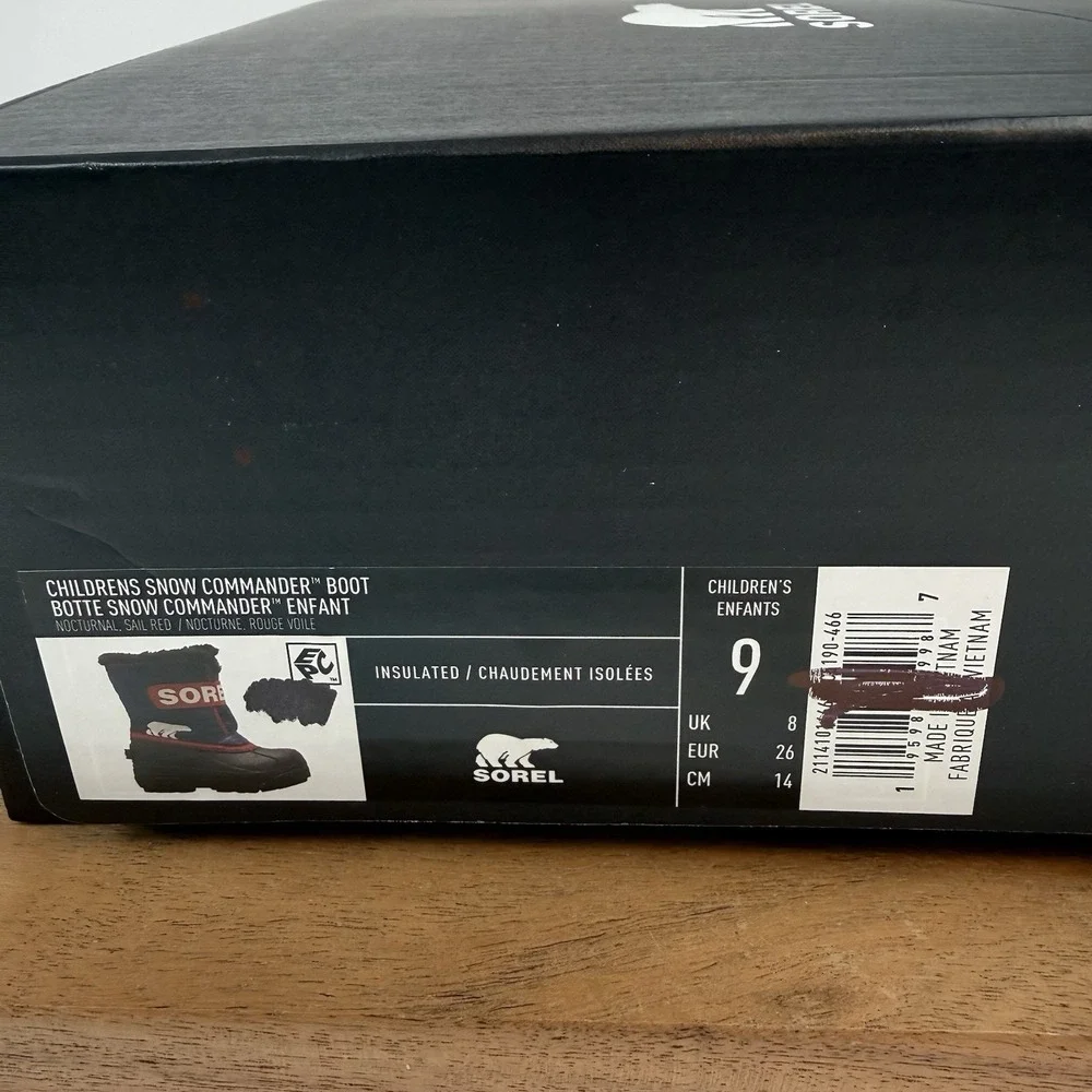 New Little Kids‎ Sorel Snow Commander Fur Lined Winter Boots Size 9 C